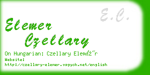 elemer czellary business card